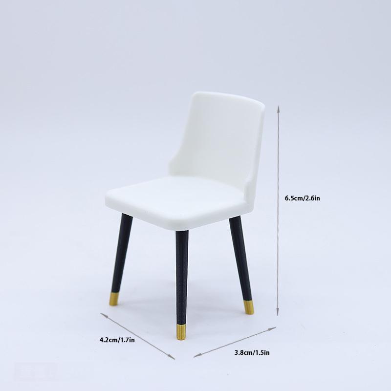 1/12 Dollhouse Simulation Dining Table Chairs Model Dollhouse Mini Living Furniture Toy Dolls House Accessories Pretend Play Toy