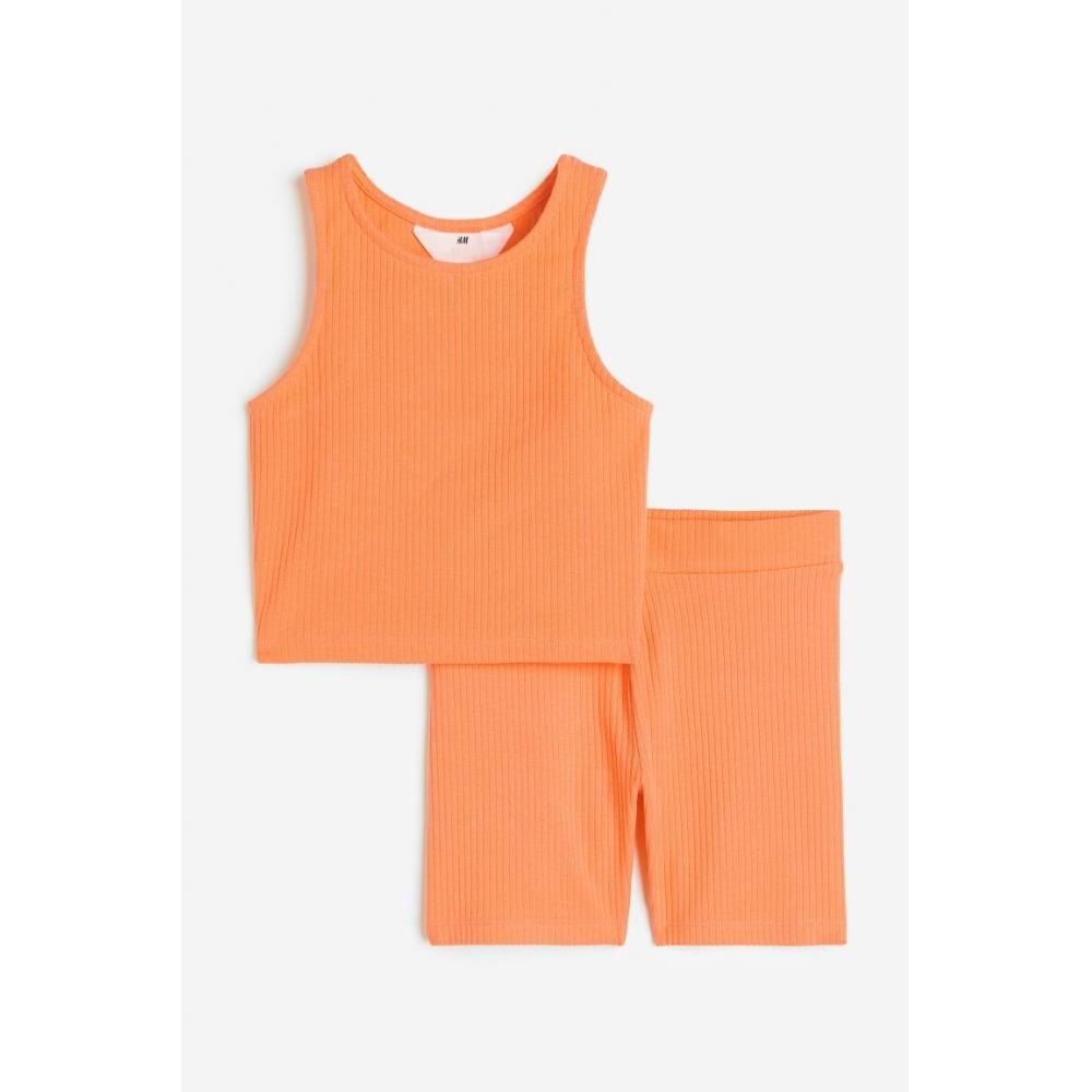 

Комплект из 2 предметов из джерси HM в рубчик, ярко-оранжевый