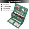 Humerpaul Women Wallet Long Leather Wallet Large-capacity Multi-card Clutch Wallet with Photo Window Coin Purse