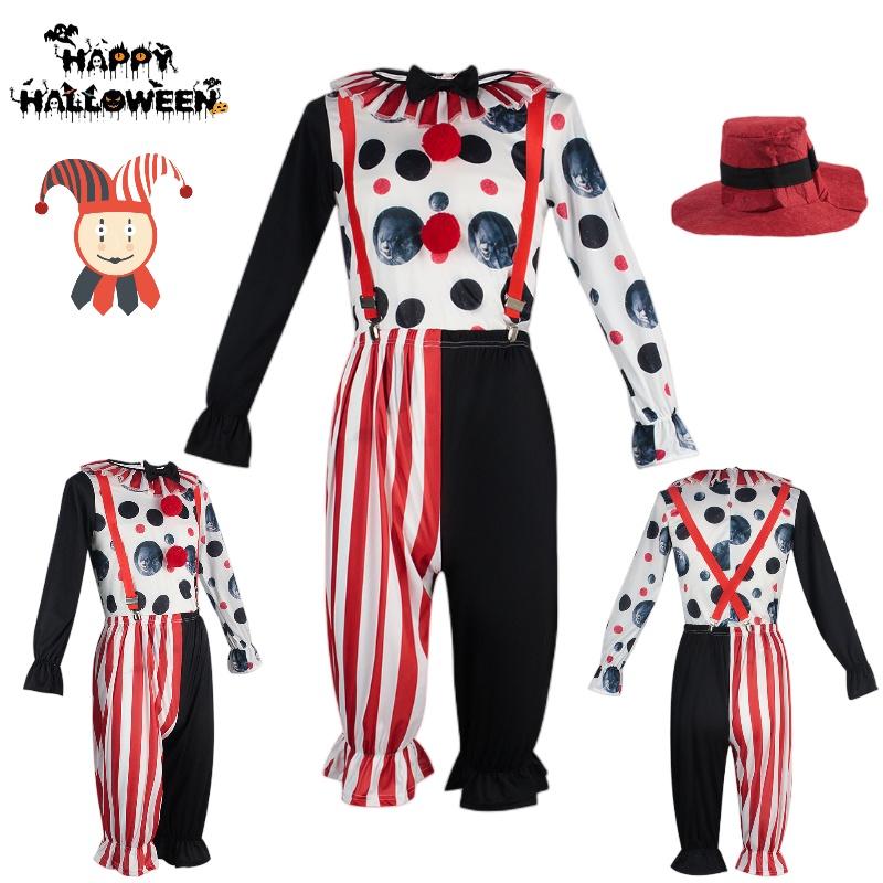 Circus Clown Cosplay Costume Halloween Party Props Funny Stage Performance Suit
