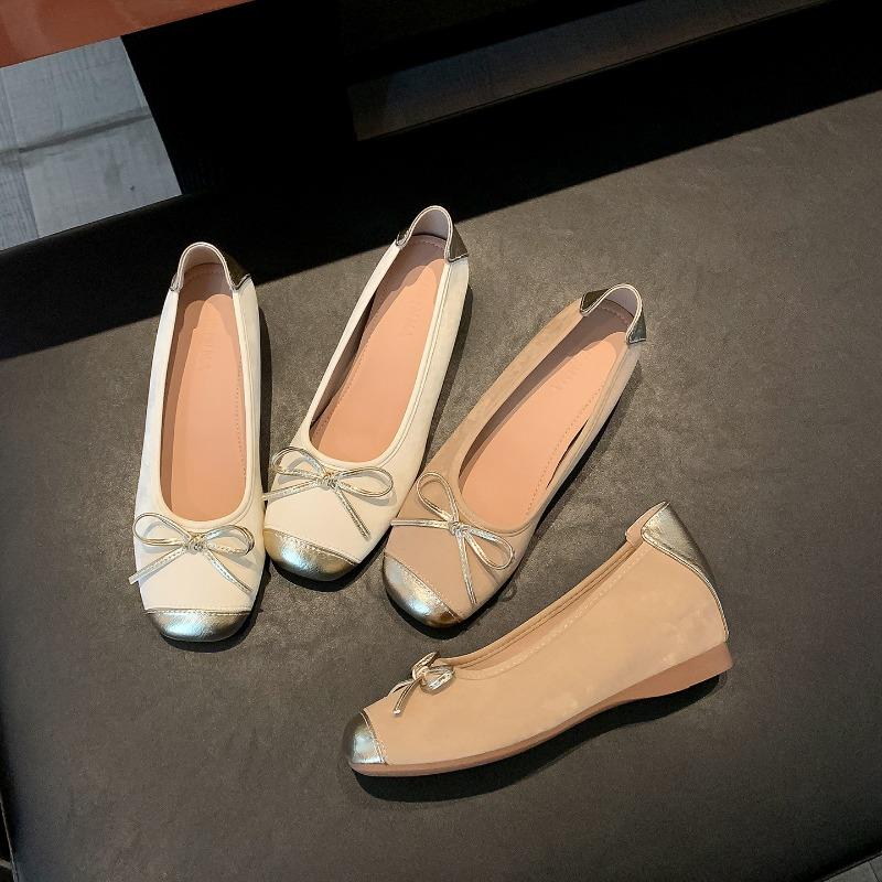 Inner Height Increase Ballet Single Shoes Women's Summer New Soft Sole Not Tired Foot Bow Mary Jane Women's Shoes
