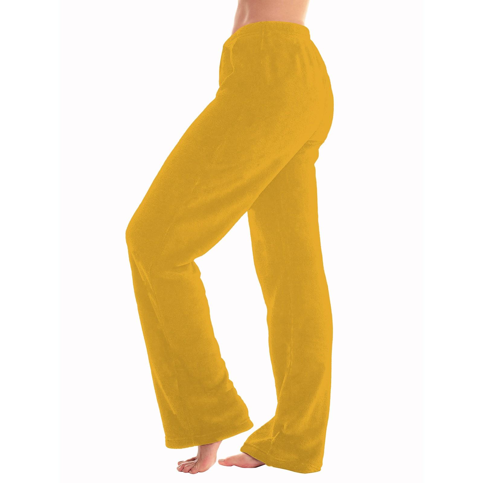 

Женские однотонные брюки с принтом, повседневные брюки из плюша XS жёлтый