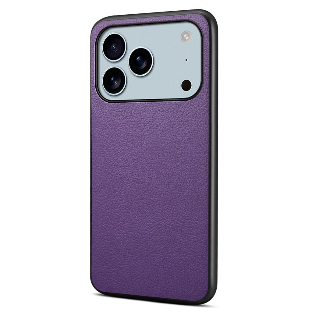 For iPhone 17 Pro Case Calf Texture Leather + PC + TPU Phone Cover