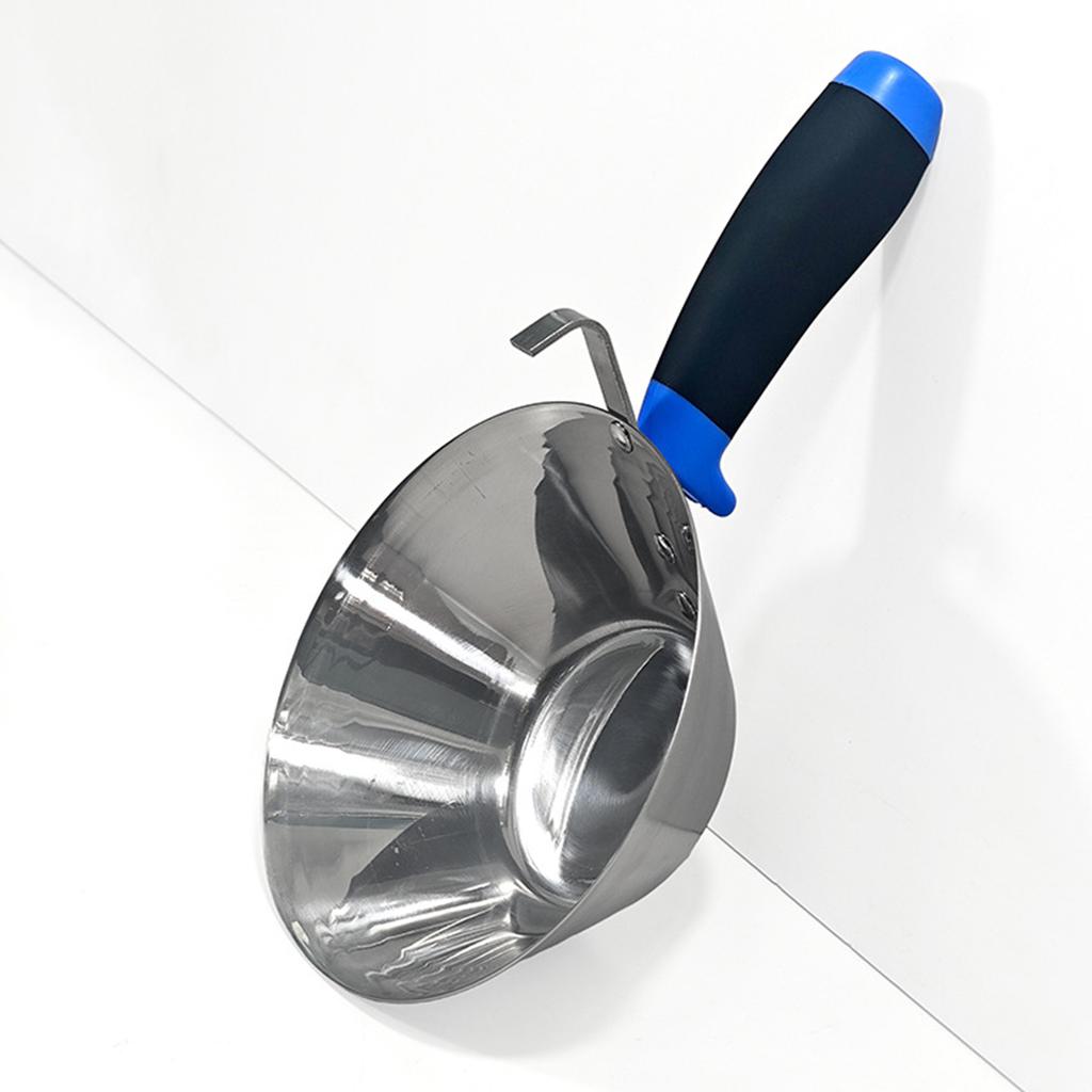 Edelstahl Gipszement Mischschüssel mit ergonomischem Griff und Aufhängehaken für Farbe Mörtel Putz Anwendung