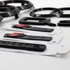 4Ring ABS Logo Black Car Hood Front Grille Emblem Rear Trunk Badge Sticker Auto Accessories For E2 Q3 2013-2022 Sline Quarrto E3a7s1