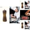 Wooden Salt And Pepper Mill Set With Antique Finish For Culinary Preparation And Kitchen Decor