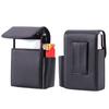 Stylish Unisex Cigarettes Case with Integrated Lighter Holder PU Leather Lighter Organizer Cigarettes Storage Container