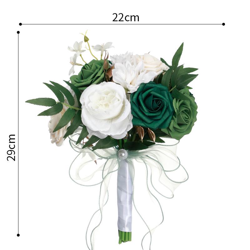 Two-Tone Forest Style Artificial Rose Bridal Bouquet