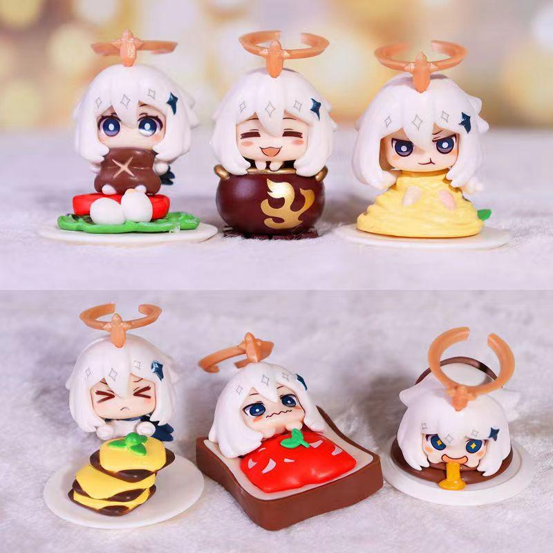 Original God Paimon Pvc Collectible Figure 4-6cm Cute Anime Character Toy