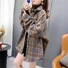 Shirt Jacket Women Plaid Large Size Loose Long-sleeved Versatile Buttons Jacket