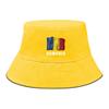 Bucket Hat With Romania Flag Print , Patriotic Men's Hat Simple Lightweight Reversible Beach Hat