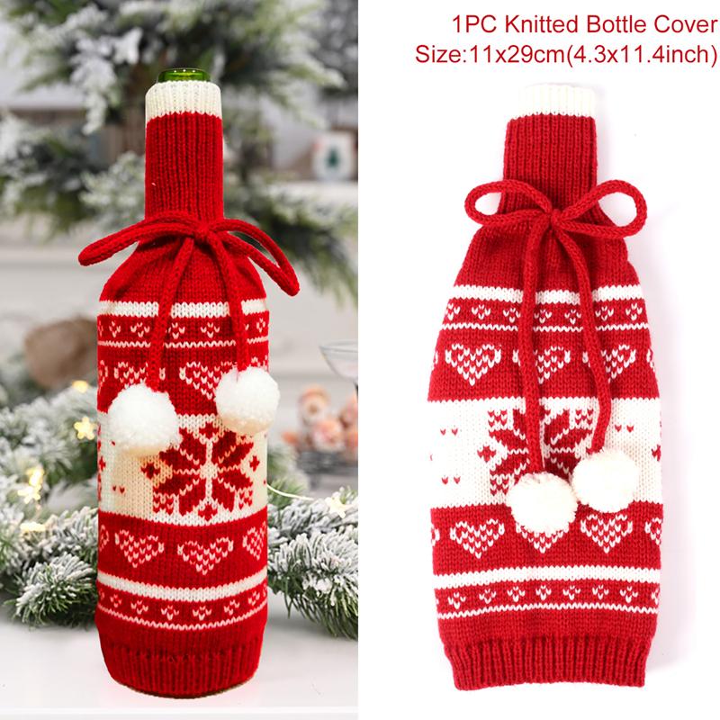 Christmas Wine Bottle Cover Merry Christmas Decorations For Home Christmas Ornament Xmas Table Decor New Year 2026 Navidad Gift
