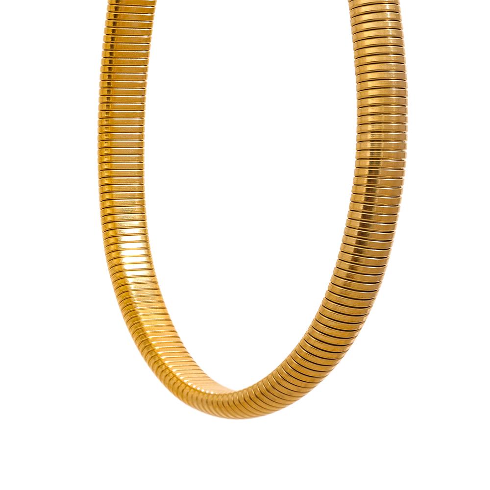 

Yhpup Width 6mm High Quality 316L Stainless Steel Thicker Metal Cuban Chain Collar Necklace Statement 18K Plated Jewelry Gift