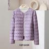 Women's Lightweight Down Jacket, Short Wave Pattern, Convertible Round/V-Neck, Warm for Autumn/Winter