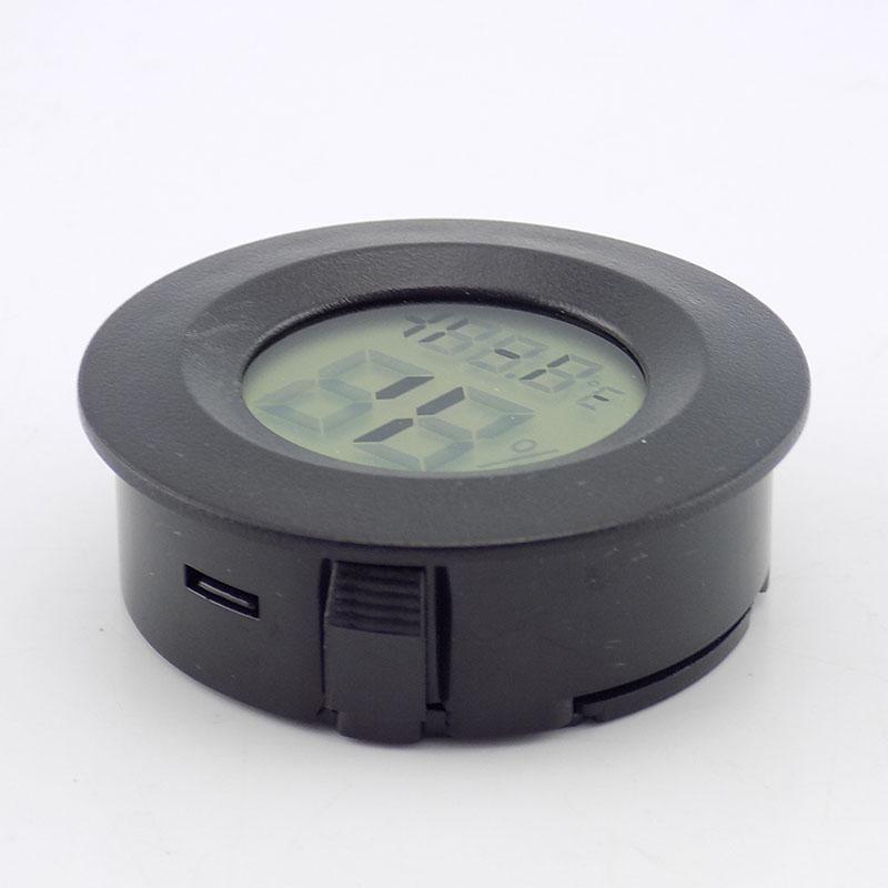 Round Black  Hygrometer Thermometer Meter LCD Digital Temperature Tester Gauge Humidity Detector