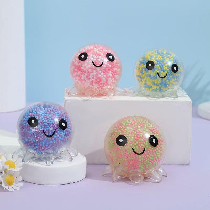 

Glowing Light-Up Octopus Squishy Toy: Stress-Relief TPR Air Ball with Eight Legs