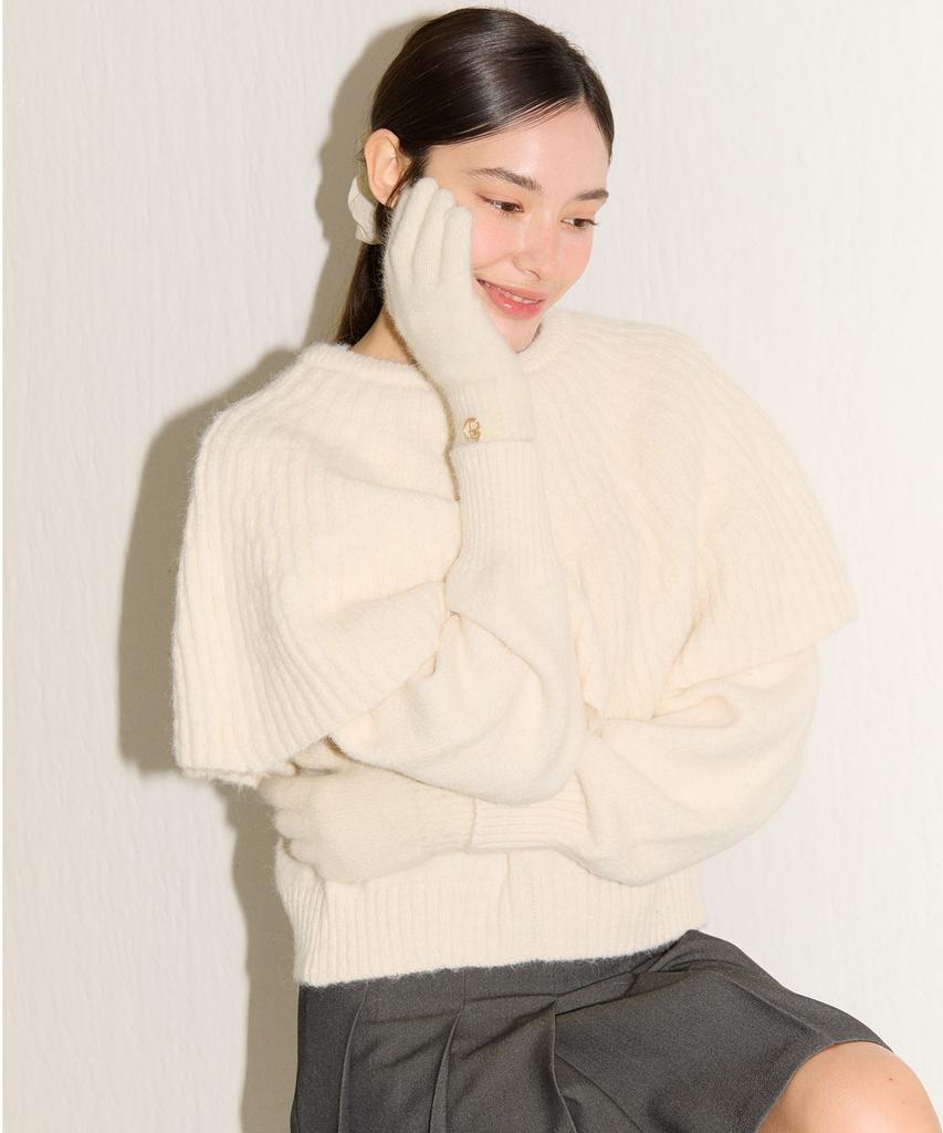 Peullobeu Draping Cape Knit Set_Iv