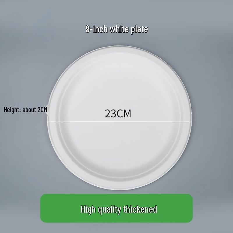 Yingtang 9-inch White Disposable Wheat Straw Plates (50 Count)