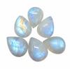 Rainbow Moonstone Pear Gemstones - Natural Blue Flash Cabochons for Jewelry Making