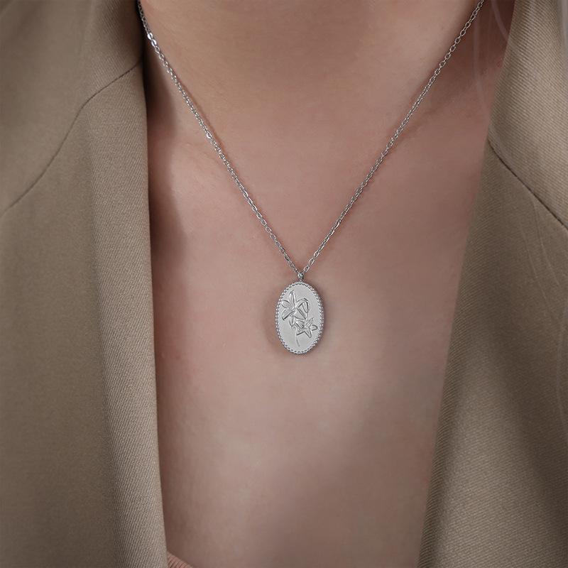 

Персонализированное ретро изысканное ожерелье с овальным кулоном в виде розы, универсальное украшение на ключицу вдовствующей императрицы