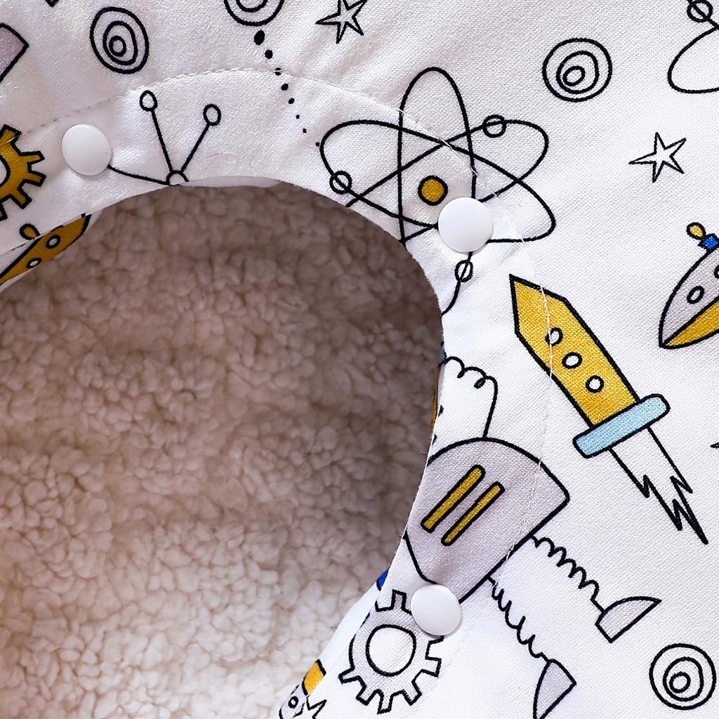 Baby Junge Roboter Cartoon Muster Druck Strampler Langarm Einteiler Jumpsuit