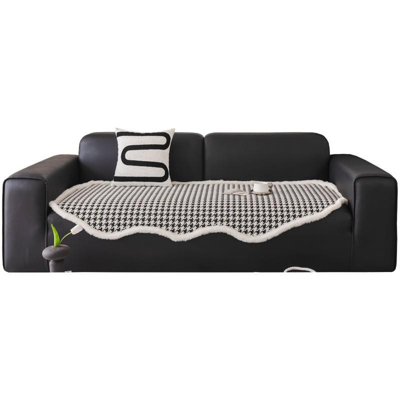Special-Shaped Sofa Cushion Autumn and Winter High-Grade the Edge of Rabbit Hair Straight Row Sofa Cover Cloth