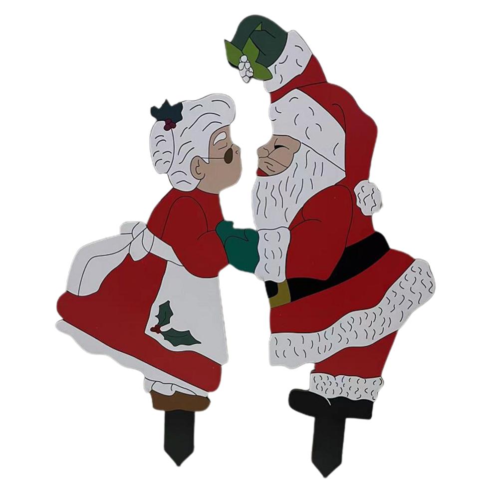 Jul Gårdsskyltar Trädgårdspinnar Jul Tomte Gräsmatta Dekorationer Trädgård Träpinnar Gräsmatta Dekorationer Gårdsskyltar