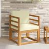 Outdoor Sofa Solid Acacia Wood and Polyester Natural