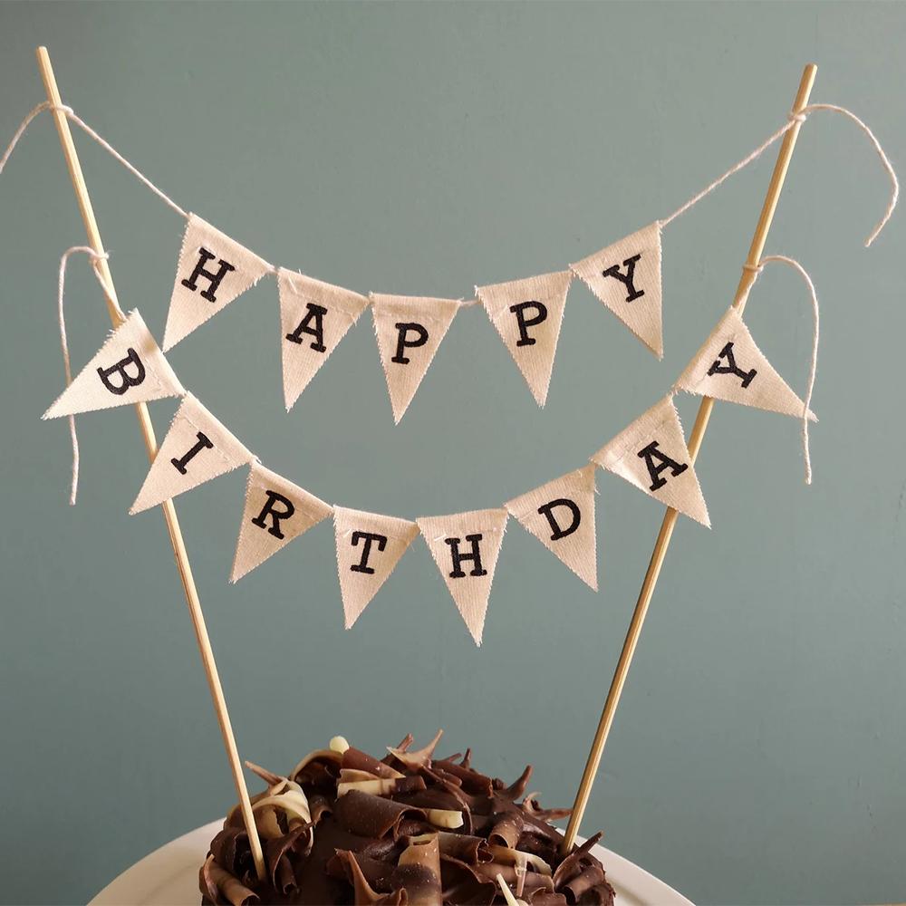 

Happy Birthday Cake Bunting Burlap Cake Topper Hessian Cake Bunting Rustic Birthday Party Dessert Table Decoration Kid Gift 1pcs