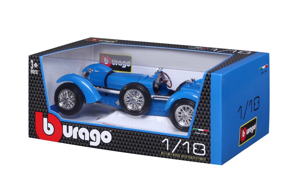 Bburago schaal Bugatti Type 59 diecast auto 1/18 (blauw) 18-12062