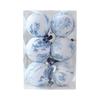 Indoor Christmas Trim Set of 6 with Fabric Finish and Ribbon Detail for Tree Use, Entry Tables, and Room Styling