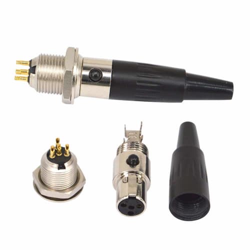 Onelinkmore 4-Pin Mini XLR TA4F Male/Female Panel Mount Socket Connector Microphone Audio Socket XLR Connector Mini Jack for Professional Microphones,