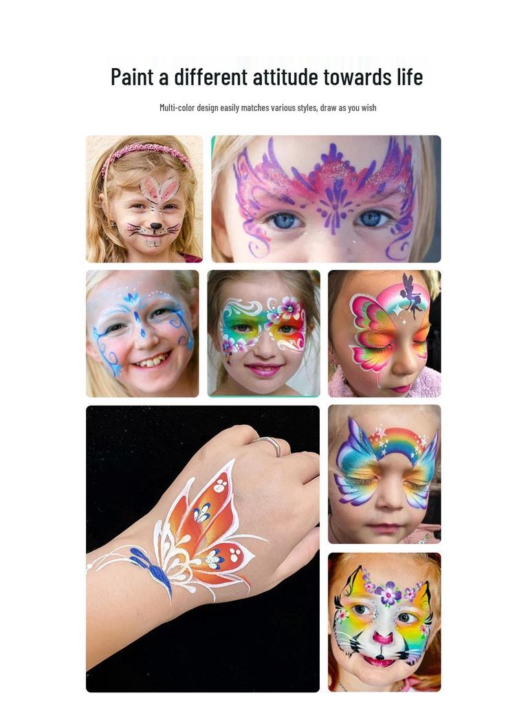 Giorgione 17-Piece Embossed Face & Body Paint Brush Set for Kids