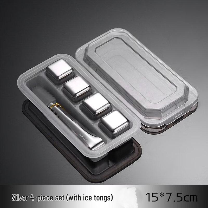 Ruhan Wiederverwendbares Edelstahl Eiswürfel Set