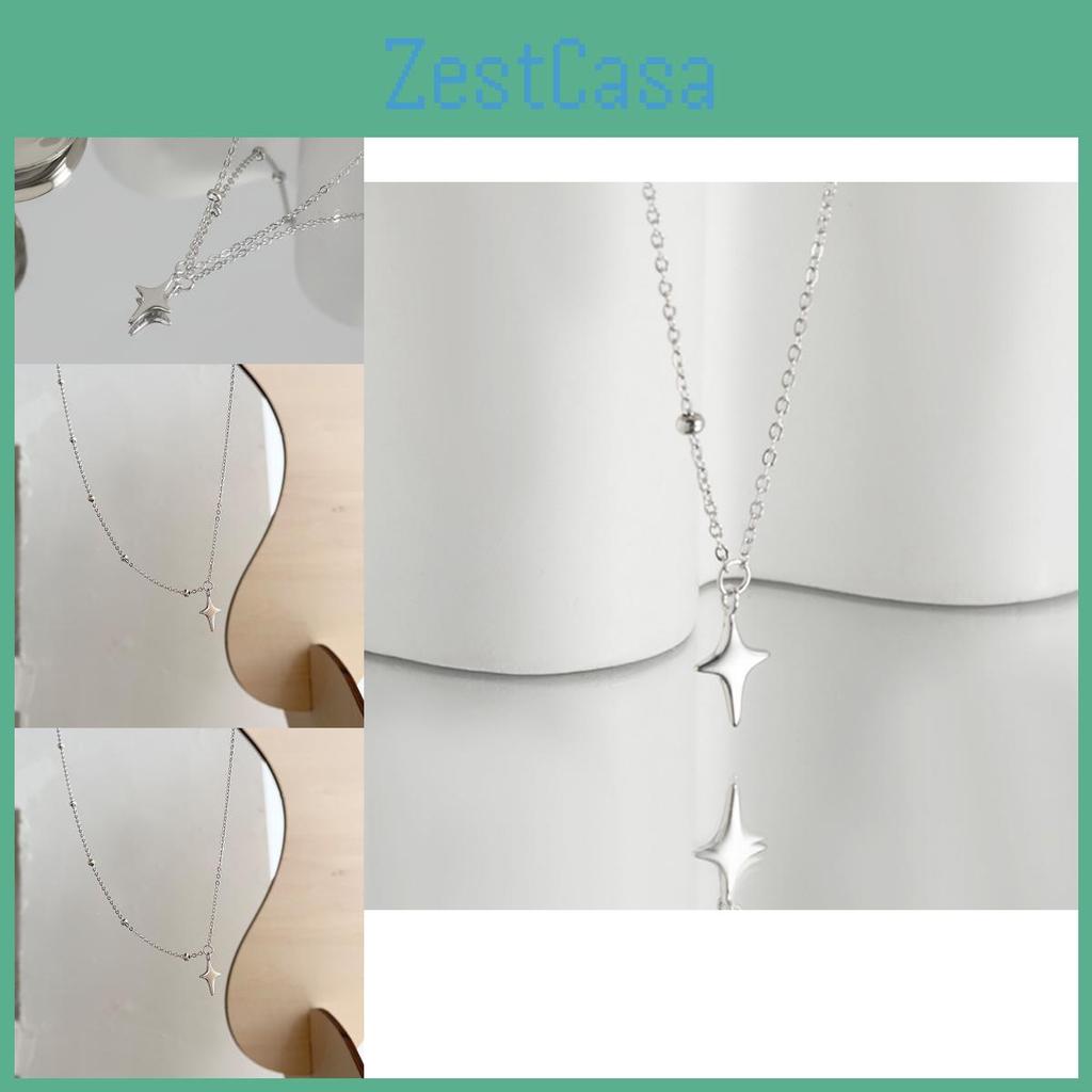 Elegant Minimalist Silver Alloy Star Charm Necklace For Women Ideal For Casual Outfits