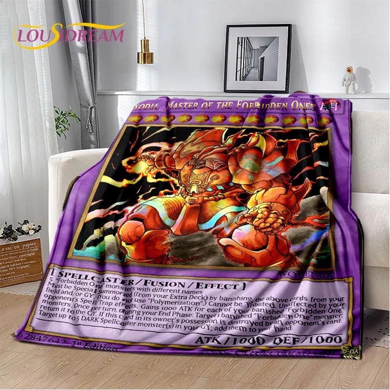 3D Monster Gold Card Cartoon Yu-Gi-Oh Anime Dack Magician Game Soft Flannel Blanket for Bed Bedroom Sofa Picnic,Outdoors Leisure