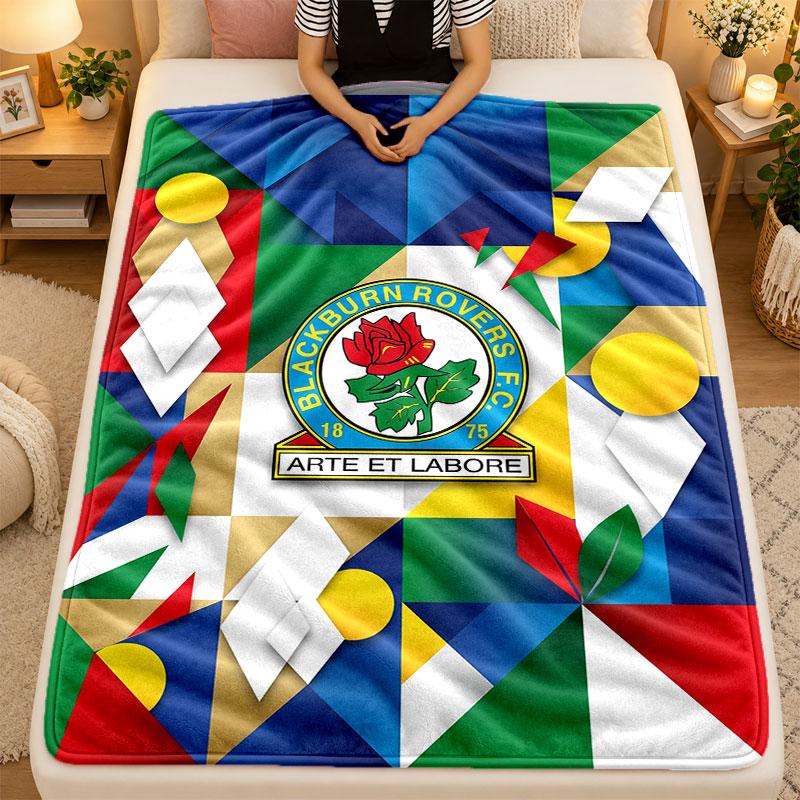 Flannel BlanketBlackburn Rovers Football Warm Soft Throw Blanket for Indoor Sofa Bed Living Room Use