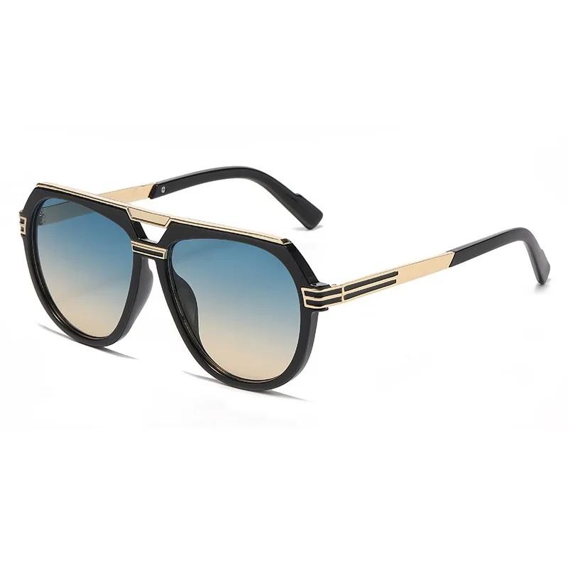 New Fashion Big Frame Sunglasses Men Women Square Metal Retro Vintage Sun Glasses High Quality UV Protection