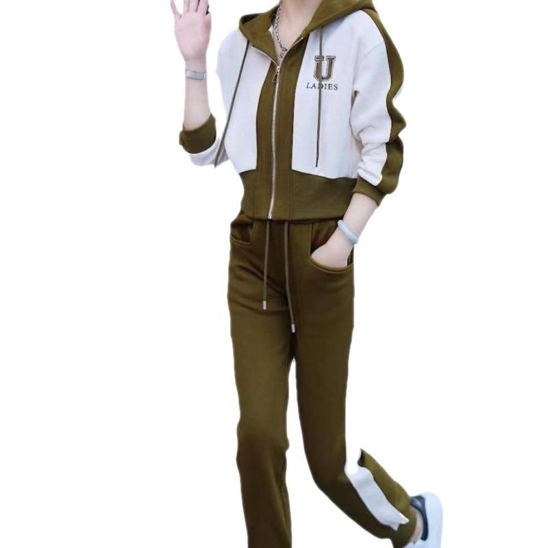 Fashionable Casual Sports Suit Women's Autumn Style Cardigan Jacket Versatile Sweatpants Two-piece Casual Set