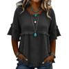 2026 European & American Loose Fit Women's Casual Short Sleeve Round Neck Pullover Top