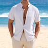 Summer men's short-sleeved shirt stand-up collar casual shirt for men's shirts in stock