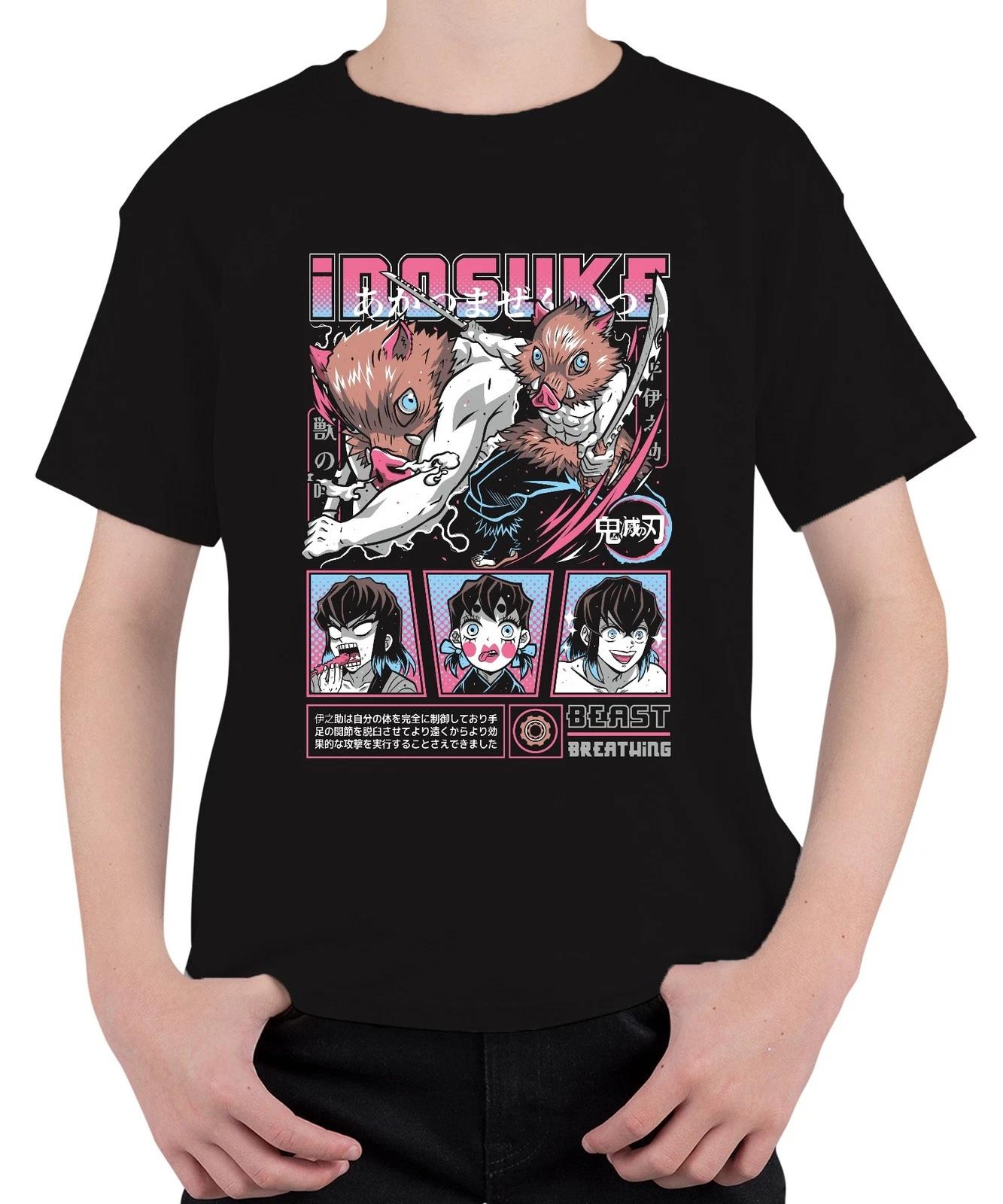 Inosuke Kimetsu no Yaiba Boar Mask Anime Gift Beast Unisex Kids T-Shirt- 2XL