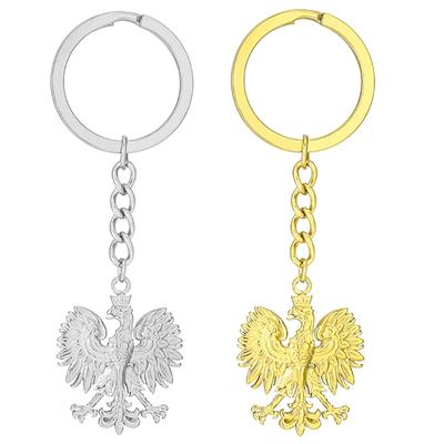 Vintage Poland Eagle Pendant Keychain for Men Women Gold Silver Metal Animal Backpack Keyring Ethnic Key Chain Rings