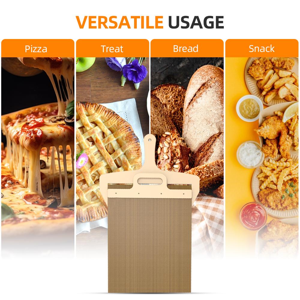 

Sliding Pizza Peel 12 inch Pizza Paddle with Handle and Baking Cloth Non Stick Pizza Peel for Bread Dough Transfer коричневый