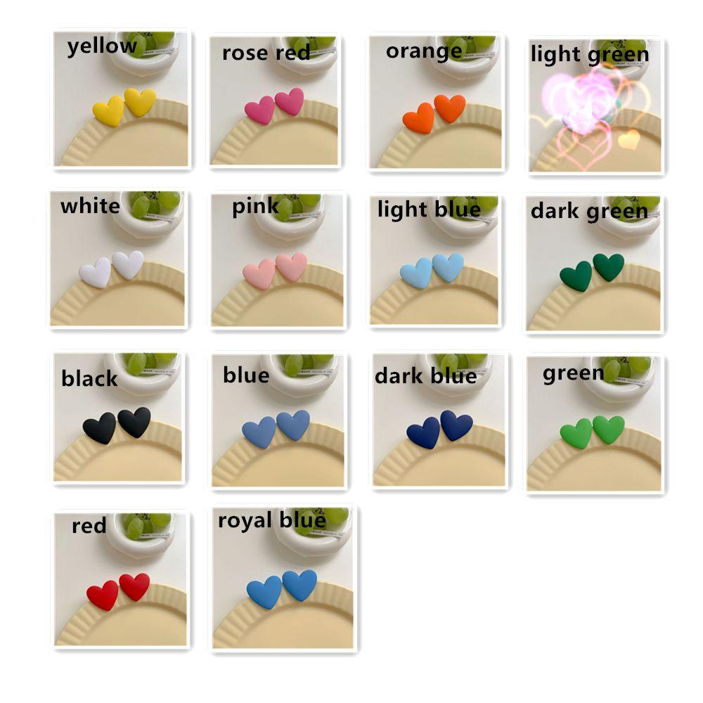Party Jewelry Trendy Creative Temperament Heart Stud Earring 925 Sterling Silver Vintage Acrylic