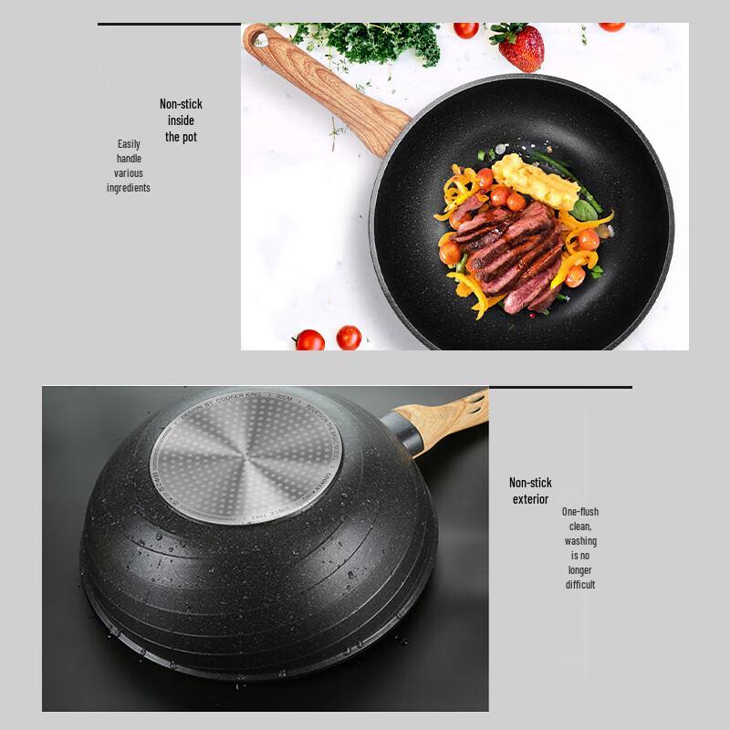 Chuidahuang 30cm Antihaft-Maifan-Stein-Wok