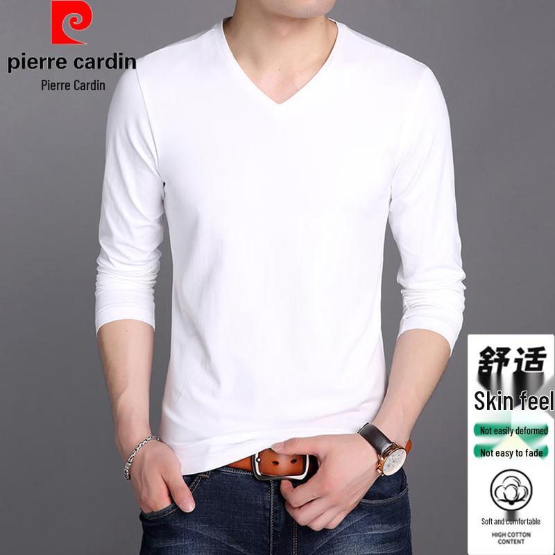 Pierre Cardin Men's Slim Fit V-Neck Long Sleeve T-Shirt
