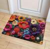 Colorful Floral Welcome Mat Soft Comfortable Non Slip Very Suitable for Bedrooms Living Rooms Dining Rooms Kitchens Carpets