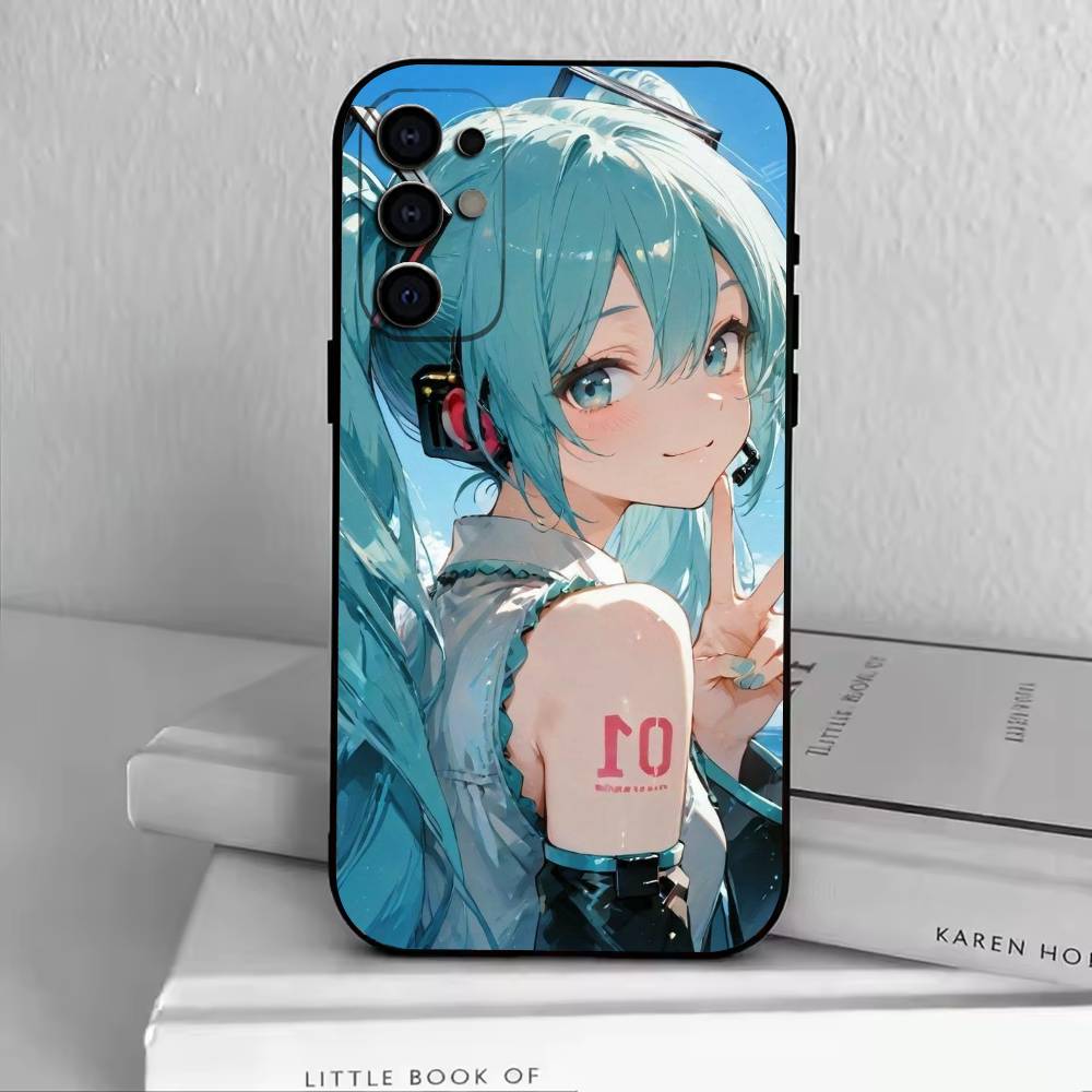 AM-Anime MIKU  Phone Case Black Silicone Soft For Samsung S25,S24,S21,S22,S23,S30,Ultra,S20,Plus,Fe,Lite