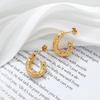 2025 European Style Titanium Steel Earrings for Women: High-End, Hammered Texture Ear Studs, Fashionable and Versatile Jewelry